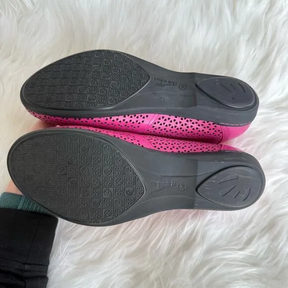 Dansko | Neely Flats Pink Perforated Leather Comfort Cut-Out Ballet Fuchsia 39 9