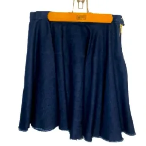 Dark denim pleated skater skirt size Medium Jean skirt sk8 circle skirt handmade
