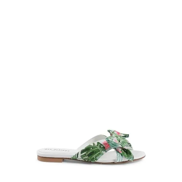 Dee Ocleppo Emma Bow Mule Palm Women White Sandals