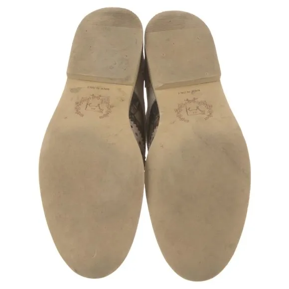 DEL TORO Suede Lasercut Accents Brogues Mens Loafers Cream Nubuck Wingtip Sz 11