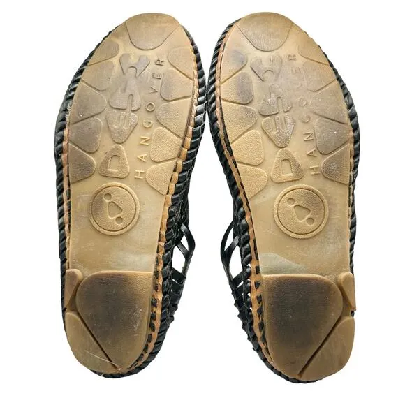 Desi Hangover | Men | Hola Black Woven Leather Dressy Flat Loafers | Size 10