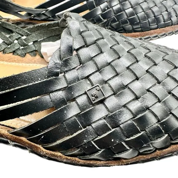 Desi Hangover | Men | Hola Black Woven Leather Dressy Flat Loafers | Size 10
