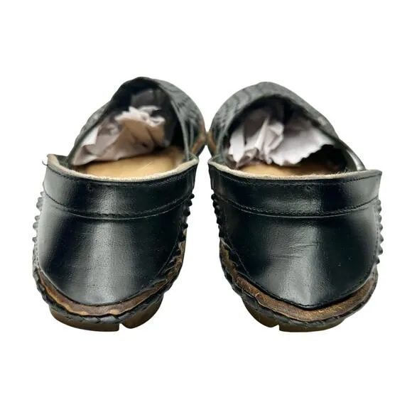 Desi Hangover | Men | Hola Black Woven Leather Dressy Flat Loafers | Size 10