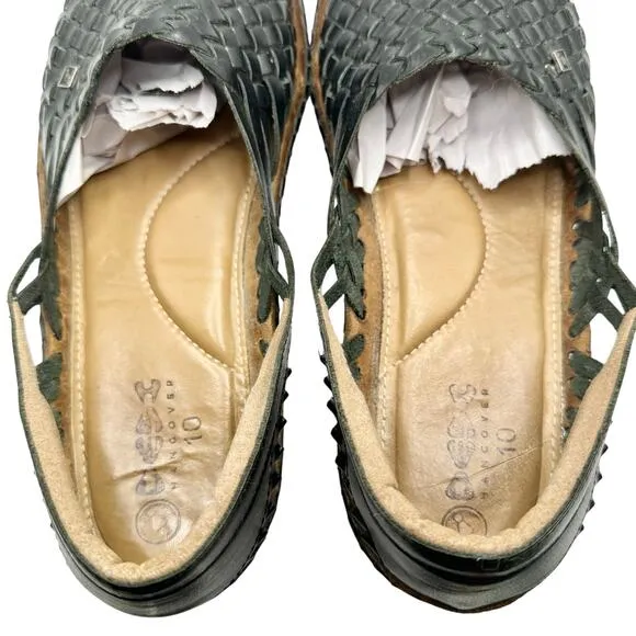 Desi Hangover | Men | Hola Black Woven Leather Dressy Flat Loafers | Size 10