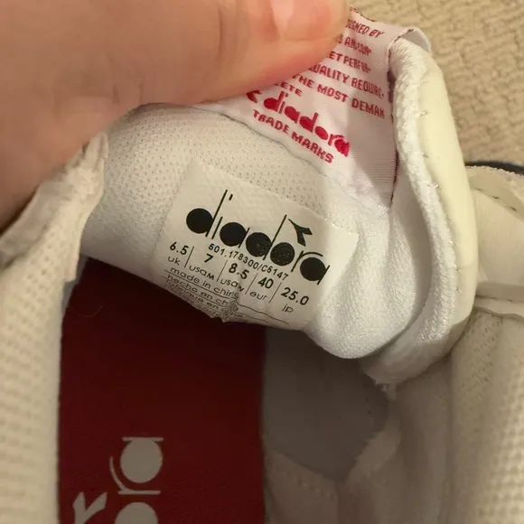 DIADORA Game L High Waxed Sneakers in White and Red Pepper size 8.5