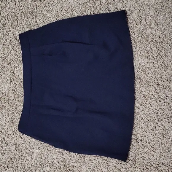 Diane Von Furstenberg Mini Skirt Jan Jersey Pleated Skirt Knit Navy Size 10