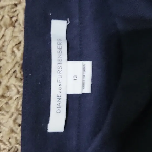 Diane Von Furstenberg Mini Skirt Jan Jersey Pleated Skirt Knit Navy Size 10