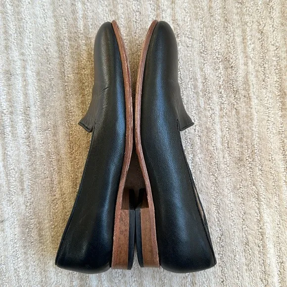 Dieppa Restrepo Leon Loafer Black Leather Classic Flats Shoes Size 8
