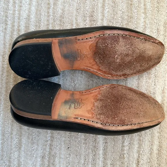 Dieppa Restrepo Leon Loafer Black Leather Classic Flats Shoes Size 8