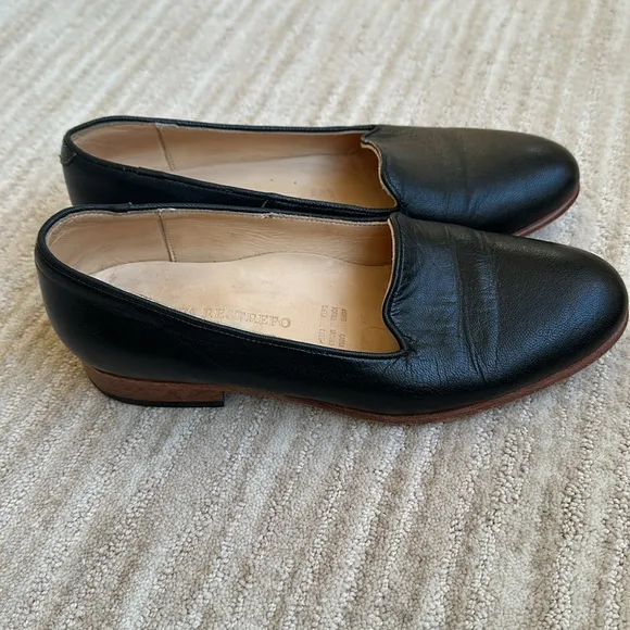 Dieppa Restrepo Leon Loafer Black Leather Classic Flats Shoes Size 8