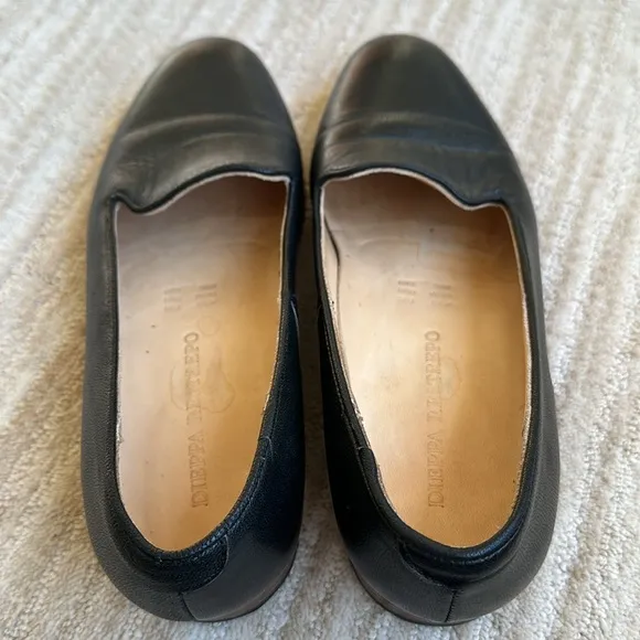 Dieppa Restrepo Leon Loafer Black Leather Classic Flats Shoes Size 8