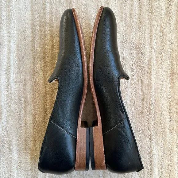 Dieppa Restrepo Leon Loafer Black Leather Classic Flats Shoes Size 8