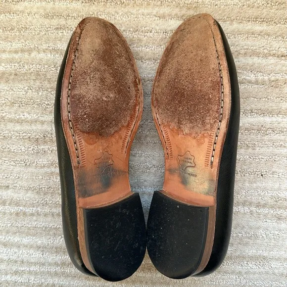Dieppa Restrepo Leon Loafer Black Leather Classic Flats Shoes Size 8