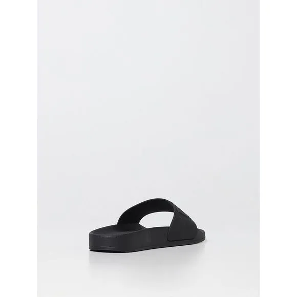 Diesel Slide Sandals SKBSLIM Rubber Sole Kids Black Footwear