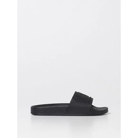 Diesel Slide Sandals SKBSLIM Rubber Sole Kids Black Footwear