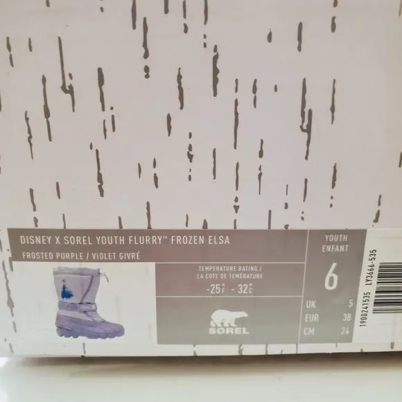 Disney X Sorel Youth Flurry Frozen Elsa Boots Size: 6