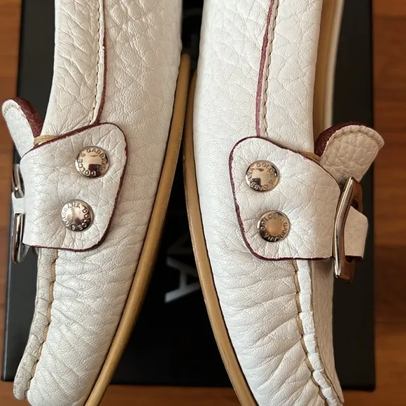 Dolce &amp; Gabbana White Leather Driving Loafers 39.5