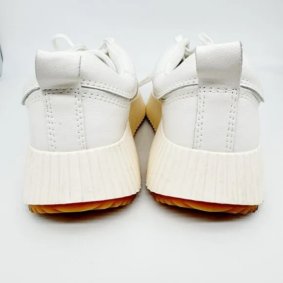 Dolce Vita Womens Devote Platform Sneakers Size 9.5 White Leather Chunky Sporty