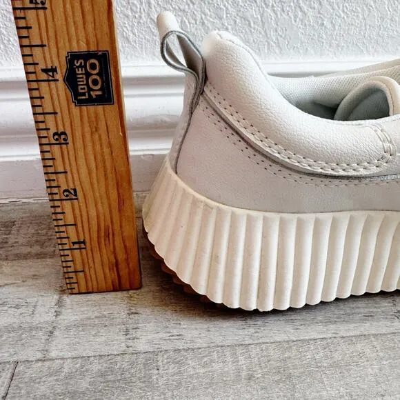 Dolce Vita Womens Devote Platform Sneakers Size 9.5 White Leather Chunky Sporty