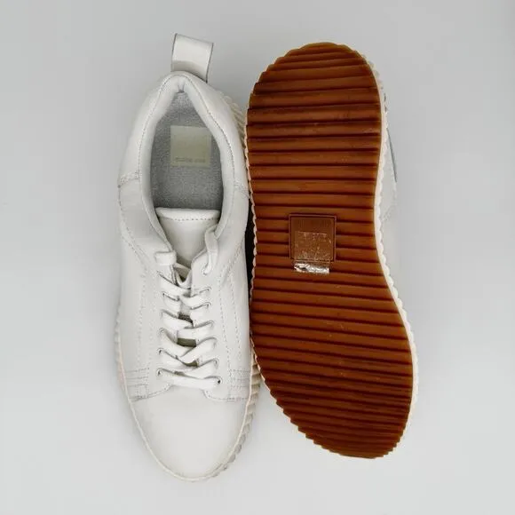 Dolce Vita Womens Devote Platform Sneakers Size 9.5 White Leather Chunky Sporty