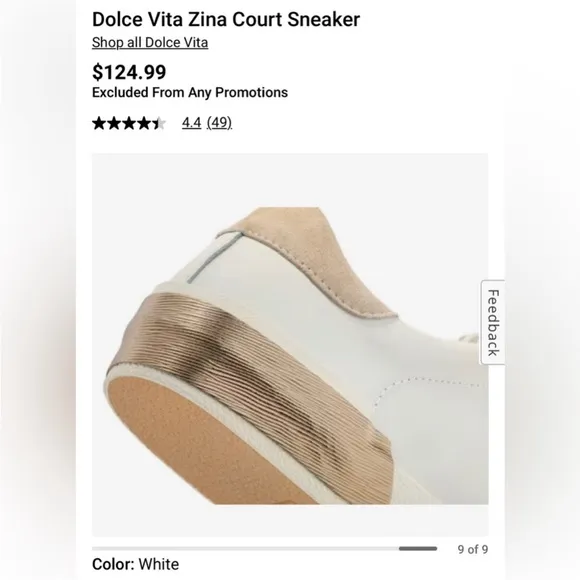 Dolce Vita Zina Sneakers Women’s Size 9