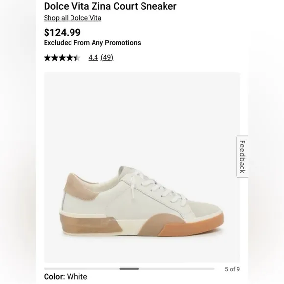 Dolce Vita Zina Sneakers Women’s Size 9