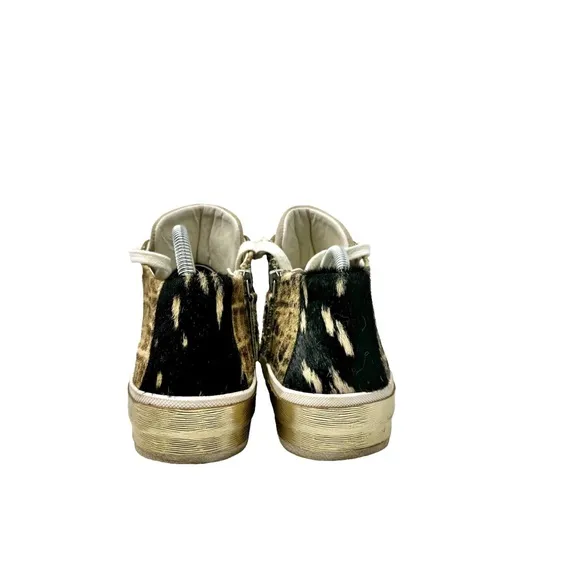 Dolce Vita Zoel Sneakers Gold Calf Hair Multicolor Womens Size 8