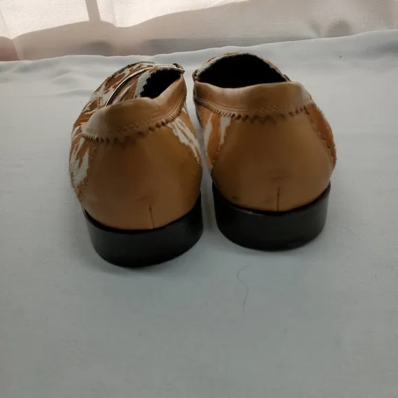 Donald J Pilner Calf Hair Buckle Loafers Size 6 6M