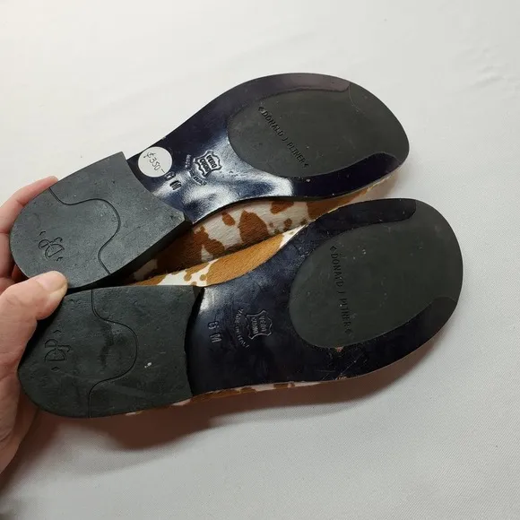 Donald J Pilner Calf Hair Buckle Loafers Size 6 6M