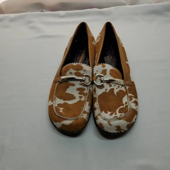Donald J Pilner Calf Hair Buckle Loafers Size 6 6M
