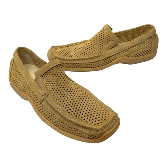 DONALD J. PLINER Sport Tan‎ Perforated Suede Casual Loafers