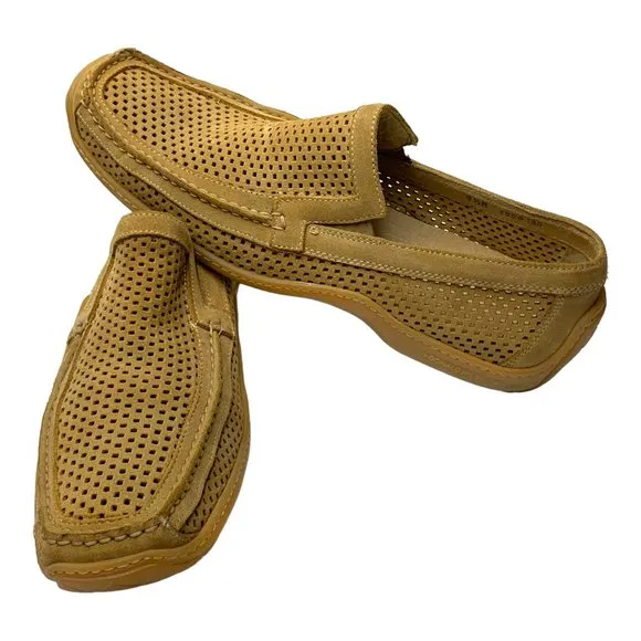 DONALD J. PLINER Sport Tan‎ Perforated Suede Casual Loafers