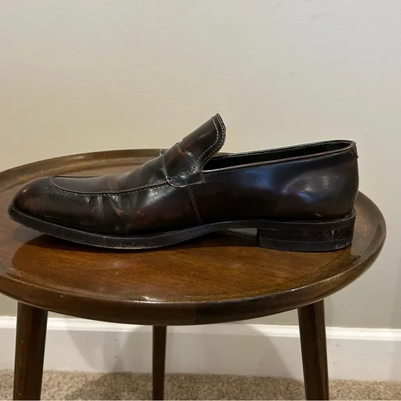 Donald J Pliner Zylon Brown Leather Loafers Size 10M