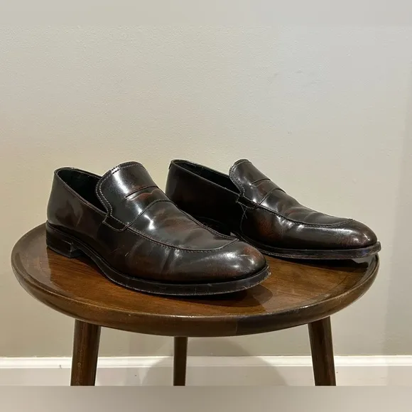Donald J Pliner Zylon Brown Leather Loafers Size 10M