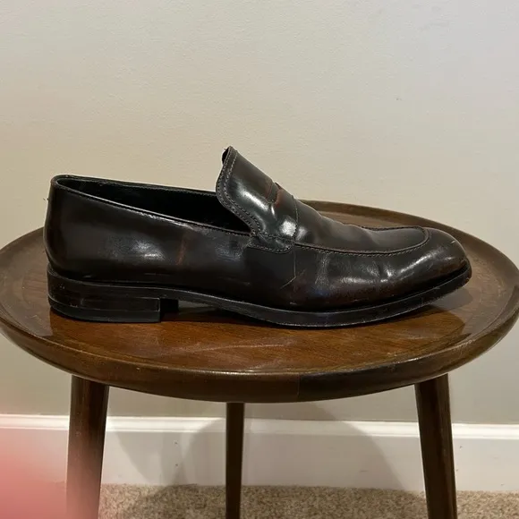 Donald J Pliner Zylon Brown Leather Loafers Size 10M