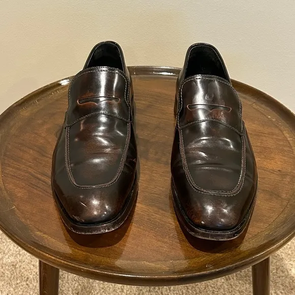Donald J Pliner Zylon Brown Leather Loafers Size 10M