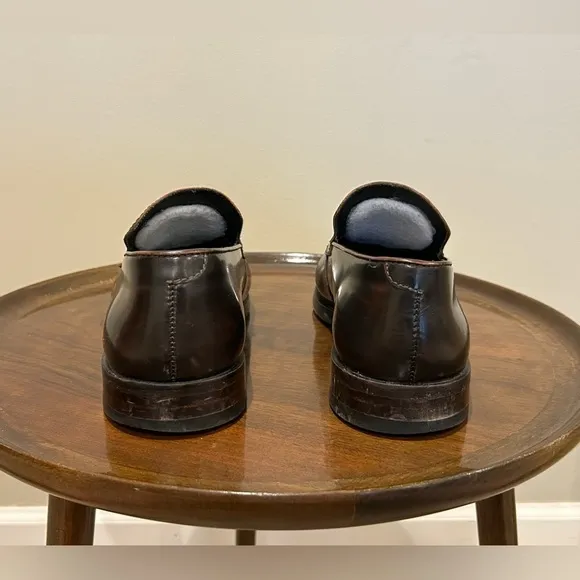 Donald J Pliner Zylon Brown Leather Loafers Size 10M