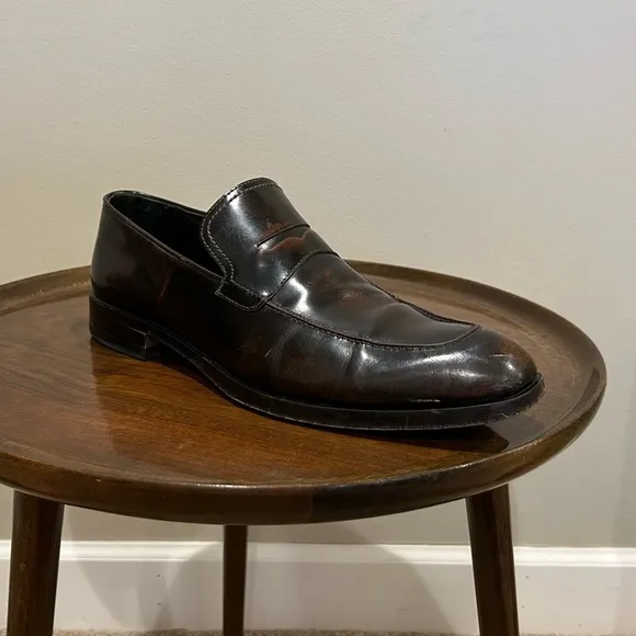 Donald J Pliner Zylon Brown Leather Loafers Size 10M