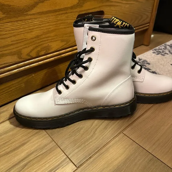 Dr. Martens White Combat Boots Size 10 Ladies 9 Men