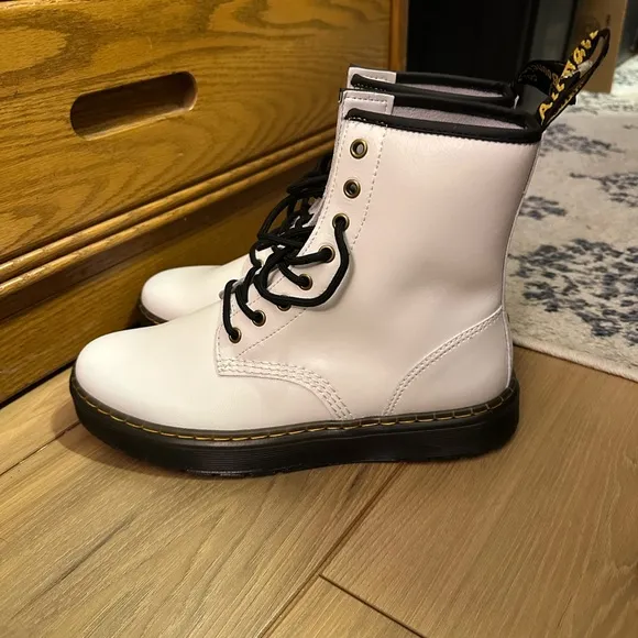 Dr. Martens White Combat Boots Size 10 Ladies 9 Men