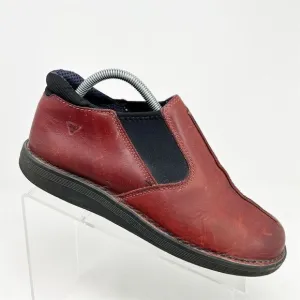 Dr. Martens Women's Red Leather Slip-On Loafers Shoes Size 9 (Size 7 UK) Casual