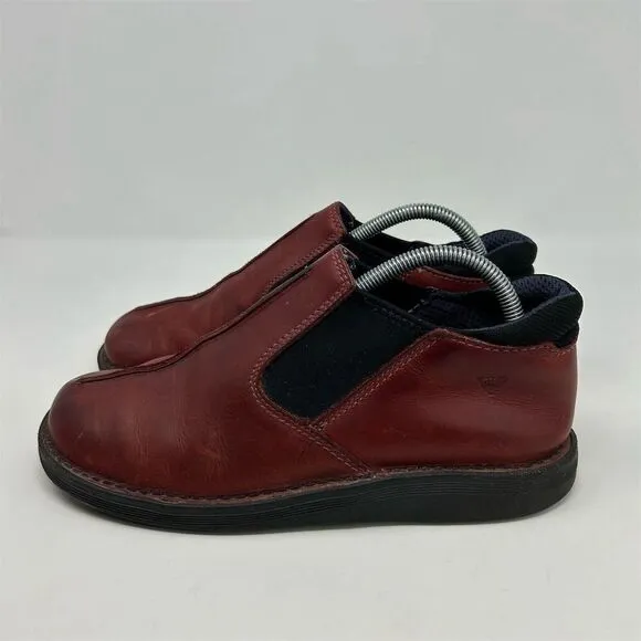 Dr. Martens Women's Red Leather Slip-On Loafers Shoes Size 9 (Size 7 UK) Casual