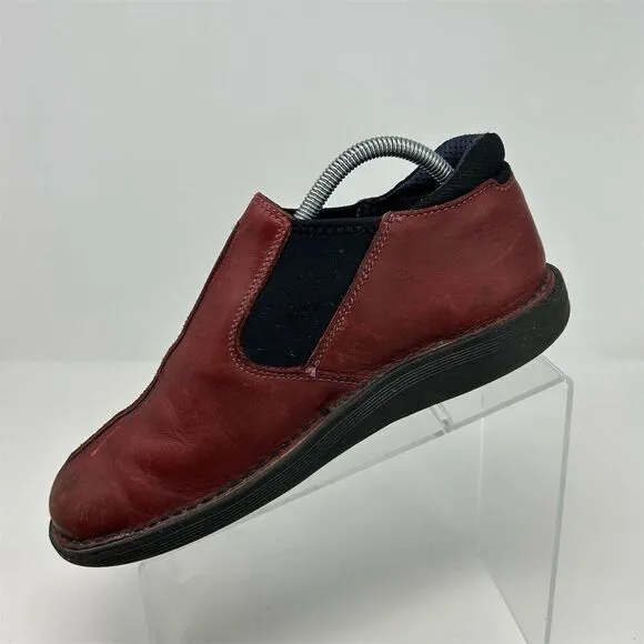 Dr. Martens Women's Red Leather Slip-On Loafers Shoes Size 9 (Size 7 UK) Casual