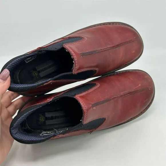 Dr. Martens Women's Red Leather Slip-On Loafers Shoes Size 9 (Size 7 UK) Casual