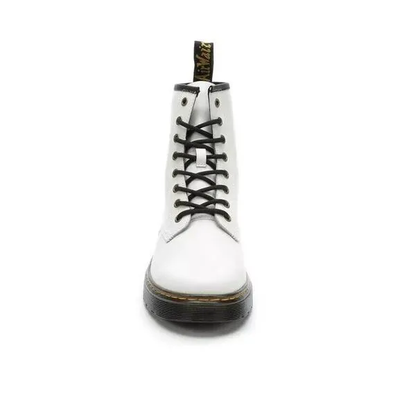 Dr. Martens Zavala Combat Boots Women's Size 9 White Lace-Up Ankle New