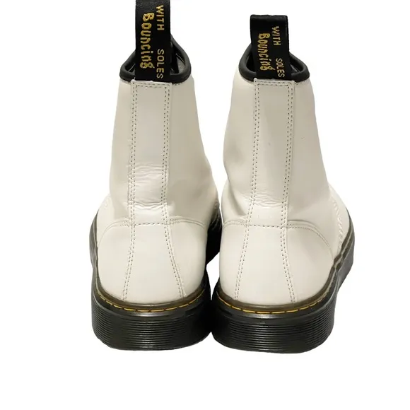 Dr. Martens Zavala White Lace Up Combat Boots Size 10