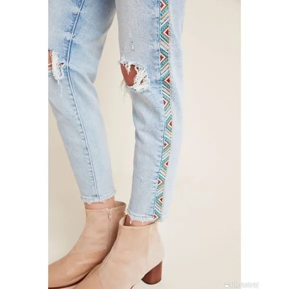 Driftwood Gizelle HR Embroidered Skinny Jeans