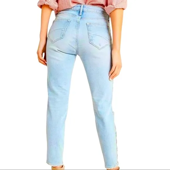 Driftwood x Free People Gizelle 27 High-Rise Embroidered Skinny Jeans New