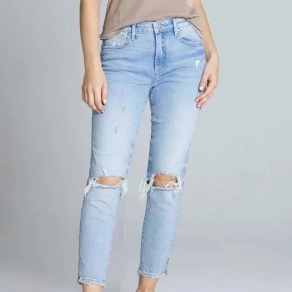 Driftwood x Free People Gizelle 27 High-Rise Embroidered Skinny Jeans New