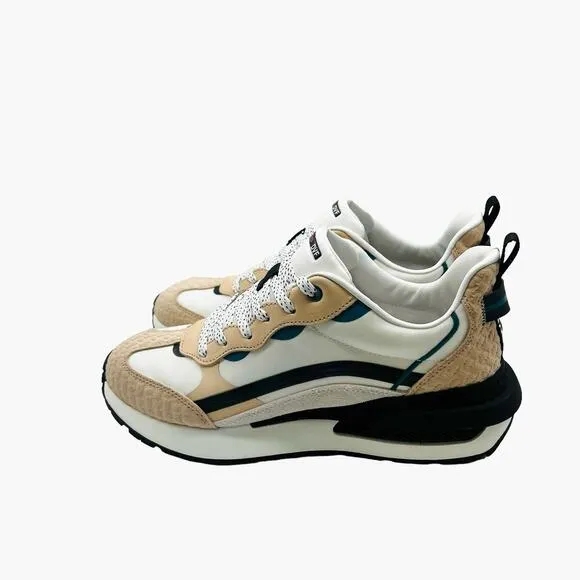 DVF x Skechers Suede Lace-Up Sneakers Halos Natural/Black Women’s Size 8